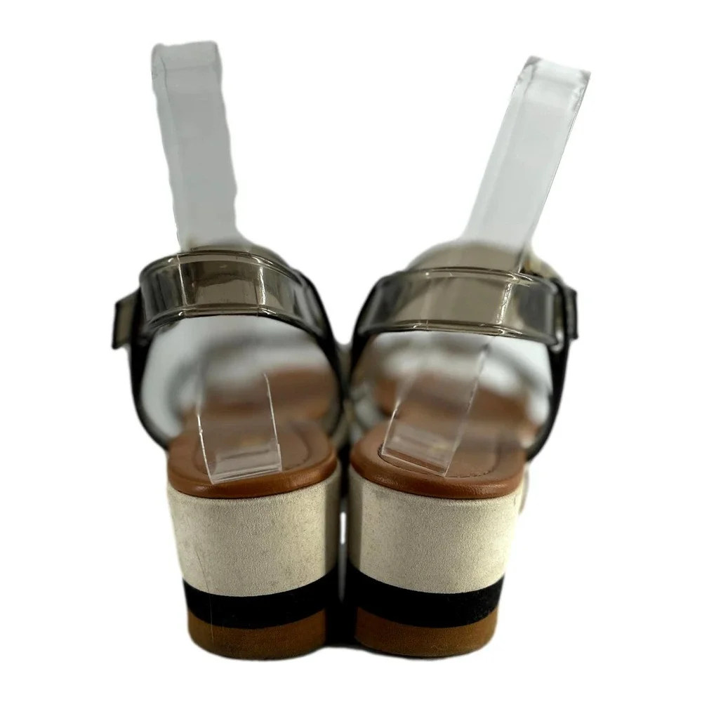 Fendi Black White & Tan Flat Platform Sandal European Size 37 EUCEUC - Picture 6 of 12